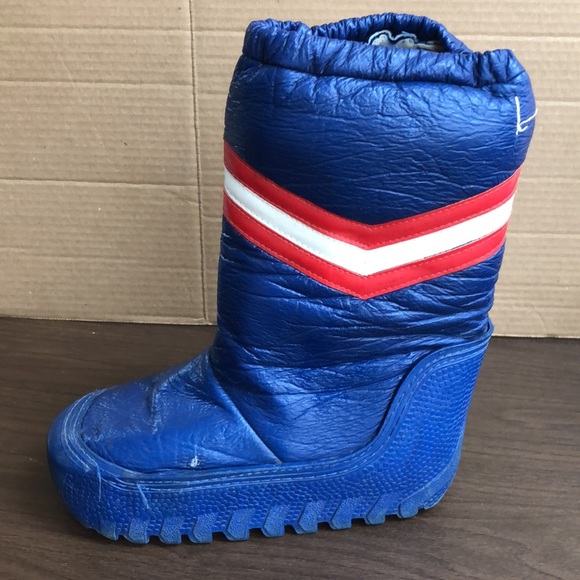 Vintage Men's Moon Boots Blue with Stripe Size 5/6 Made in Korea - Picture 7 of 13